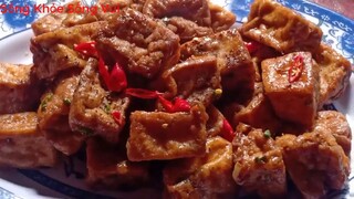 Cách làm món đậu hủ non rim nước tương  Thơm thơm mặn mặn ngon vừa miệng