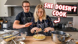 My Girlfriend Has to Cook My Hardest Recipe In Under 2 Hours