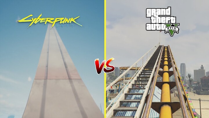 CYBERPUNK 2077 ROLLER COASTER VS GTA 5 ROLLER COASTER - WHICH IS BEST?