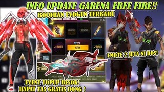 EVENT TOPUP BESOK, BOCORAN EVOGUN TERBARU, TAS GRATIS   GARENA FREE FIRE