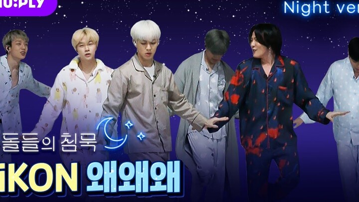 Night ver. iKON in pajamas performing WHY WHY WHY—this bunny is just too hilarious!