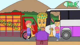 mobil truk oleng vs mobil bus gasruk vs becak gacor | epic freestyle - funny cartoon | video lucu