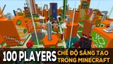 100 Players Xây Dựng Yomost Trong MInecraft!
