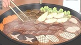 (Koleksi Makanan Crayon Shin-chan 32 Sukiyaki Pot Chocolate Sweet Potato Hot Pot Bento)