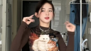 好喜欢这个小猫衣服跟我的发型很搭喔