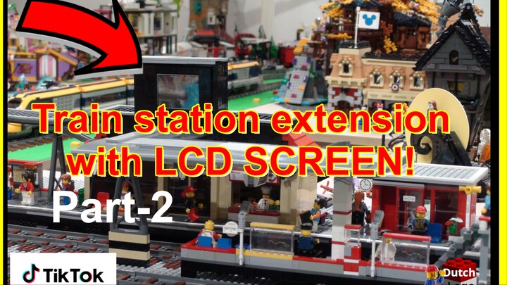 Train station extension with LCD SCREEN and Lights! I programmed my own LCD screen (PART-2)
