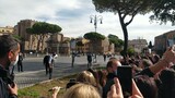 Tom Cruise greeting fans near Colosseum in Rome while filming Mission Impossible 7