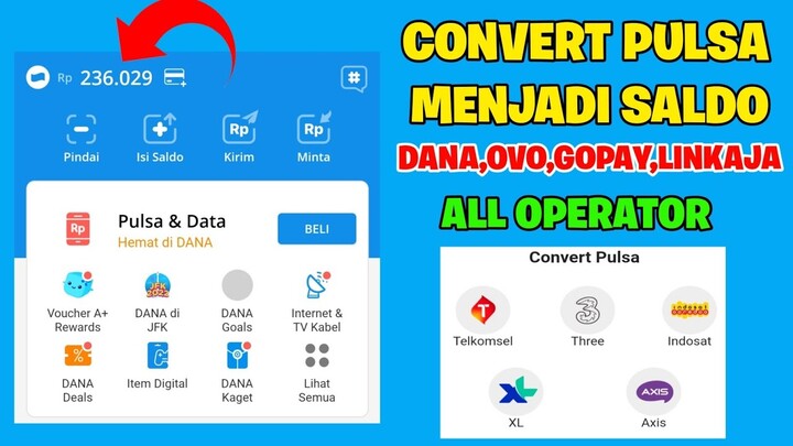 Cara Convert Pulsa Menjadi Saldo Dana - Merubah Pulsa Ke Dana (All-operator)