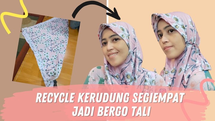 D.I.Y - Recycle Kerudung Segiempat Jadi Bergo Tali | #Aivlog