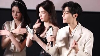 วิดีโอของ Luo Yunxi, Bailu, Sun Zhenni และ Zhang Yue Jinming เรียนรู้การเต้นรำด้วยมือด้วยกันในงานแถล