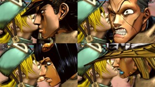 ปฏิกิริยาของสมาชิกทุกคนใน "JoJo Battle of the Stars R" เมื่อพวกเขาถูก World Diego จูบอย่างแรง