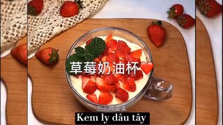 Hướng Dẫn Làm Món: “ Kem Ly Dâu Tây & Hoa Quả Sấy Detox “ 💖 #nauankhongkho