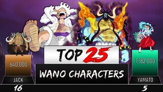 TOP 25 STRONGEST CHARACTERS IN WANO - ONE PIECE | KISE SENSEI