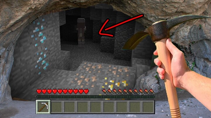 Minecraft live-action version! Guys, do you think I can survive?