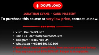 Jonathan Evans - Gann Mastery