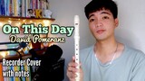 ON THIS DAY by David Pomeranz - Recorder Flute Cover with Easy Letter Notes | Flute Notes