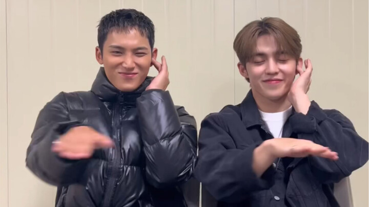 Min-gyu, S.Coups thử thách “Thần Âm Nhạc”～cùng đội trưởng ngồi làm chú cún theo điệu tay cha ^ ^
