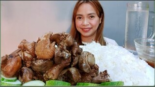 FILIPINO FOOD ADOBONG MANOK AT ATAY BALUNAN MUKBANG