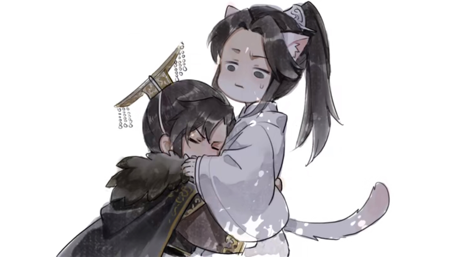 The husky and his white cat shizun  White cat, Drawing illustrations, Anime