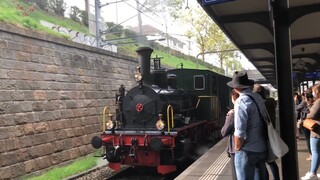 SPOTTED A STEAM TRAIN!! Steam train leaves Zürich Wiedikon station with whistle!