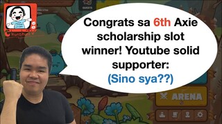 6th axie scholarship slot winner! | Axie scholarship giveaway