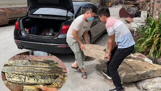 Batu Tepi Jalan Sekali Dipotong, di Dalamnya Tersimpan Lukisan