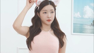 Lee Ji Hyun小姐姐的猫耳粉短裙可爱穿搭