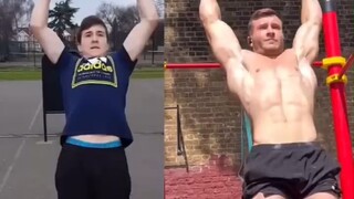 The guy gained 60 pounds in five years of fitness. He did the same pull-ups, but the difference befo