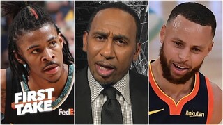 FIRST TAKE | "Ja Morant is biggest threat to Curry" - Stephen A. "on fire" Grizzlies def. T'Wolves