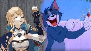 What happens when you open Genshin Impact with Tom and Jerry?