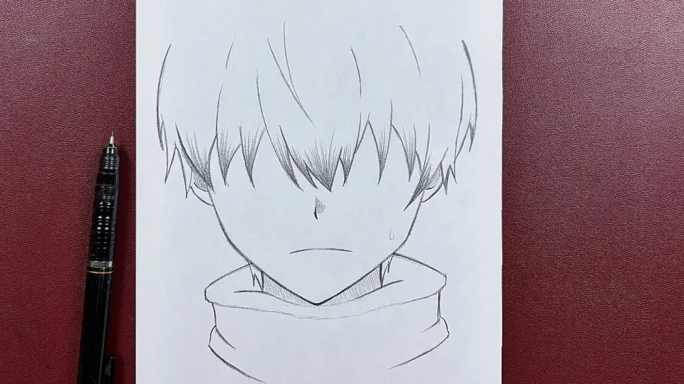 Easy anime sketch | how to draw anime boy with easy steps ( tutorial ) -  Bstation