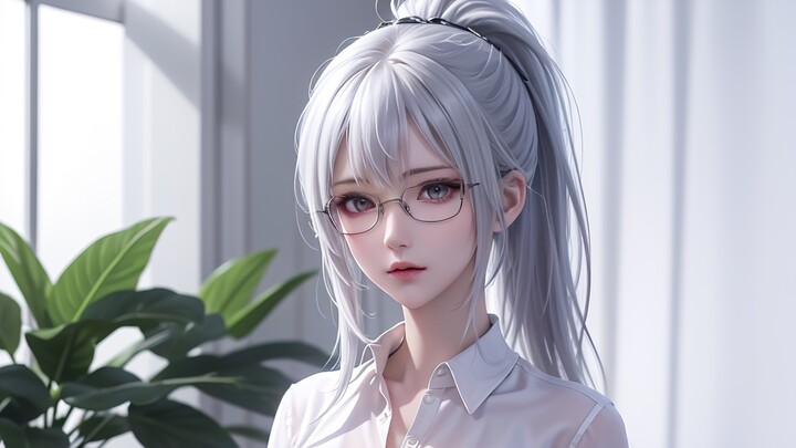 White-haired secretary