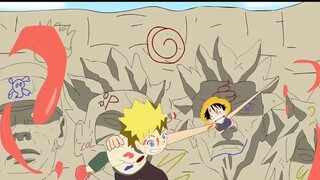 parodi luffy tim 7 naruto dan sasuke versi NARUTO