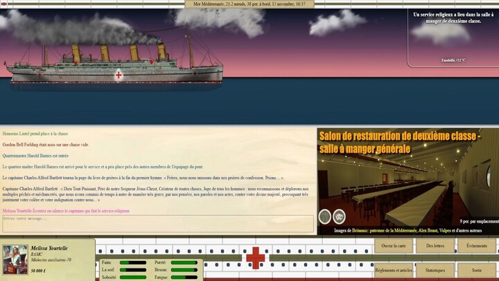 Britannic Voyage RPG 2024 ( Episode 04 ) - Coucher Soleil & Service Religieux Sur Le HMHS Britannic