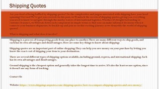 Shipping Quotes