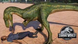 Jurassic World Evolution - 2 Herrerasaurus & 2 Indoraptor Breakout & Fight!