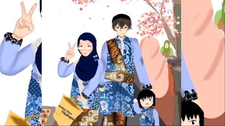 Karakter yang pakai kerudung itu aku ,yang laki laki itu miyamura,yang anak kecil itu maruko