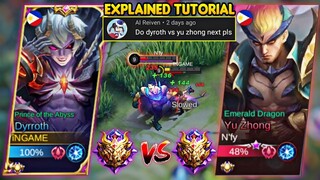 DYRROTH VS YU ZHONG! | DEMON KING VS BLACK DRAGON🔥 EXPLAINED TUTORIAL!! MLBB