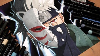 วาดฮาตาเกะคาคาชิด้วยหน้ากากอันบุที่พัง Anime Drawing