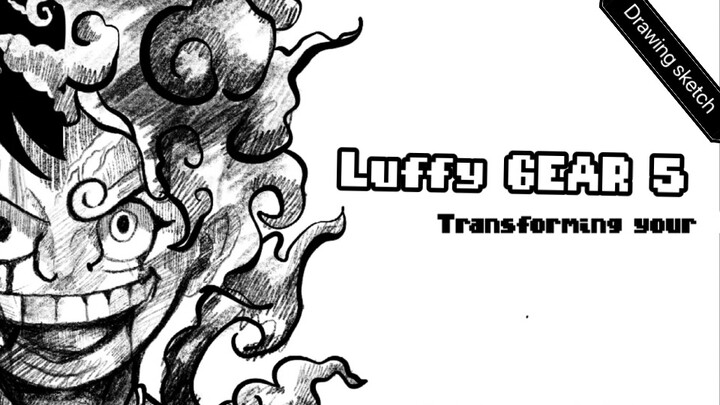 Sketsa blackwith luffy GEAR 5