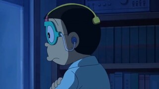 Doraemon, Nobita memakai kacamata sci-fi dan menangis saat melihat bunga dandelion