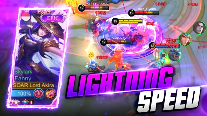 GOD LIKE SPEED FANNY AGGRESSIVE CABLES !! ⚡️🔥| SKYLARK GAMEPLAY ! || MOBILE LEGENDS BANG BANG