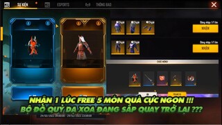 FREE FIRE | NHẬN 1 LÚC 5 MÓN QUÀ NẠP FREE - QUỶ DẠ XOA ĐANG QUAY TRỞ LẠI?