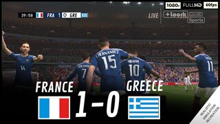 France vs Greece [1-0] MATCH HIGHLIGHTS • Video Game Simulation & Recreation