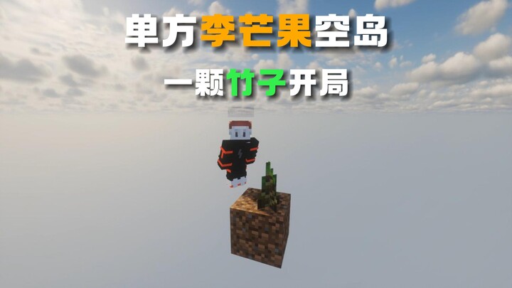 一根竹子单方块李芒果空岛四 究极折磨考古路线 我的世界单方块生存