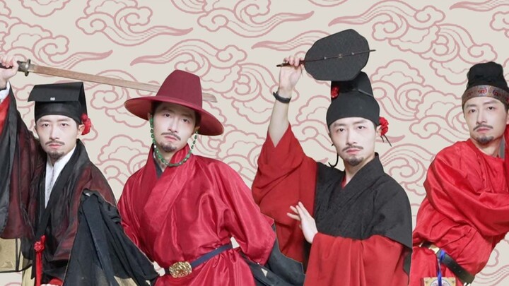 The red and black Hanfu is quite suitable for the collapse of rituals and music.