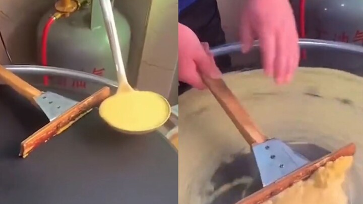 A woman buying a pancake thought the vendor was about to flip, only to realize at the end it was jus