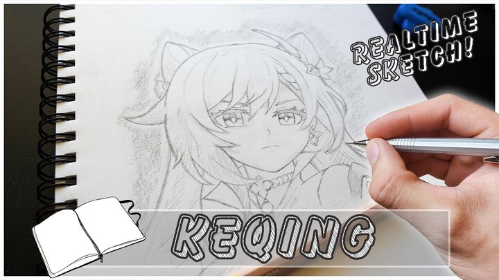 Drawing KEQING Realtime | Genshin Impact | Sketchbook 2021