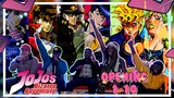 Jojo's Bizarre Adventure Openings 1-10 REACTION!! What Anime Has The Best Ops? || Anime OP Reaction