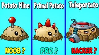 TELEPORTATO MINE vs PRIMAL POTATO vs POTATO MINE - PvZ 2 Plant VS Plant